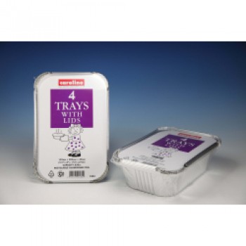 Foil Trays With Lids - 30oz, Pack 4