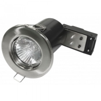 Fixed Fire Rated Downlight - Brushed Chrome Fixed Fire Rated Downlight - Brushed Chrome