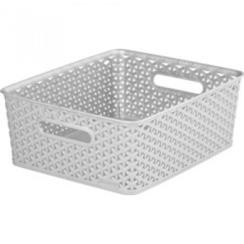 Nestable Rattan Basket - 13L Grey Nestable Rattan Basket - 13L Grey