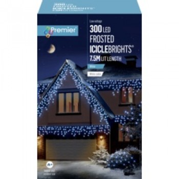 300 LED Multi Action Frosted Cap Icicles - White