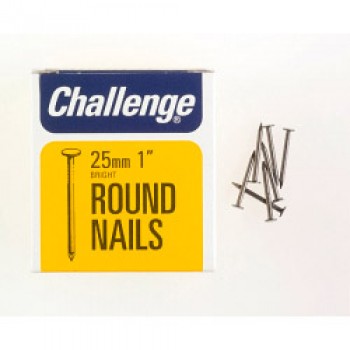 Round Wire Nails - Bright Steel (Box Pack) - 25mm Round Wire Nails - Bright Steel (Box Pack) - 25mm