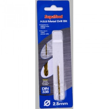 Titanium Coated HSS Drill Bits - 2.5x57mm Titanium Coated HSS Drill Bits - 2.5x57mm