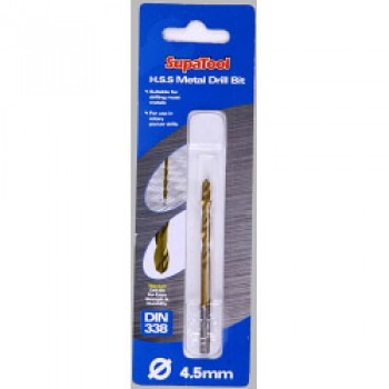 Titanium Coated HSS Drill Bits - 4.5x80mm Titanium Coated HSS Drill Bits - 4.5x80mm