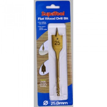 Titanium Coated Flat Wood Drill Bits - 25mm Titanium Coated Flat Wood Drill Bits - 25mm