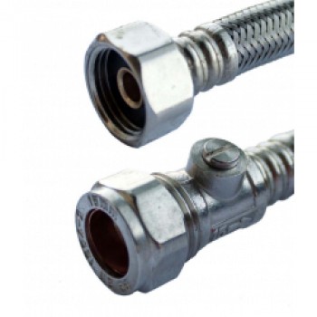 Flexi Tap Connector 15 x 15mm x 50cm + Iso Valve - 9.5mm Flexi Tap Connector 15 x 15mm x 50cm + Iso Valve - 9.5mm