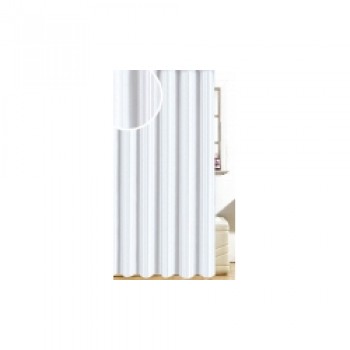 Satin Stripe Design Polyester Shower Curtain - White Satin Stripe Design Polyester Shower Curtain - White