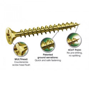 Woodscrews With Yellox Coating - Box 200 5.0mm x 30mm Woodscrews With Yellox Coating - Box 200 5.0mm x 30mm