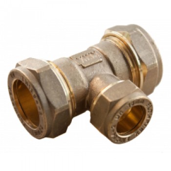 Compression Reducing Tee - 22mm x 22mm x 15mm (Centre) Compression Reducing Tee - 22mm x 22mm x 15mm (Centre)
