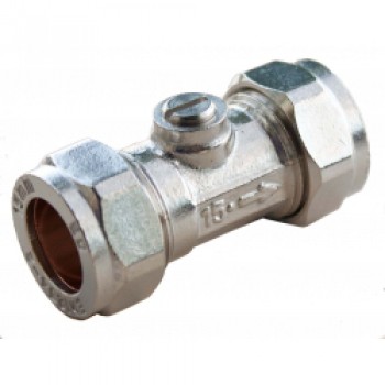 Compression Isolating Valve - Slotted 15 x 15mm Chrome Compression Isolating Valve - Slotted 15 x 15mm Chrome