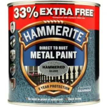 Metal Paint Hammered 750ml + 33% Free - Silver Metal Paint Hammered 750ml + 33% Free - Silver